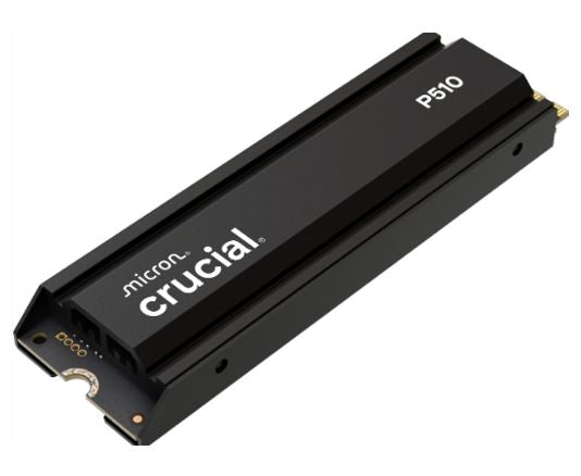 Crucial P510 2TB Gen5 2280 NVMe M.2 SSD w Heatsink 10,000 / 8,700 MB/s R/W 1200T image 1