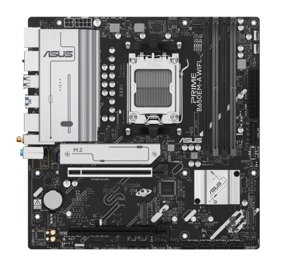 ASUS AMD B650EM PRIME B650EM-A WIFI (AM5) Micro-ATX Motherboard  4x DDR5 256GB, image 0