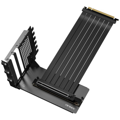 Antec AT-RCVB-BK200-PCIE5 RTX50 PCI-E 5.0 Riser Cable Vertical Bracket Kit - Black, 200mm, 64GB/s, 32GT/s, supports RTX 5090/RX 9070 XT, 1Y warranty
