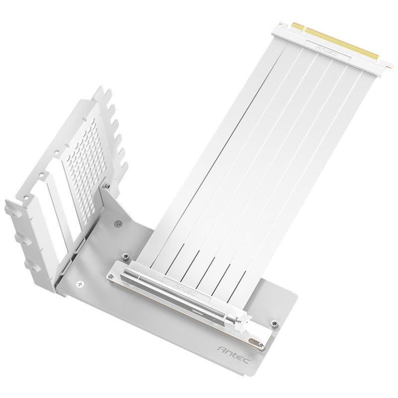 Antec AT-RCVB-BK200-PCIE5 RTX50 PCI-E 5.0 Riser Cable Vertical Bracket Kit - White, 200mm, 64GB/s, 32GT/s, supports RTX 5090/RX 9070 XT, 1Y warranty