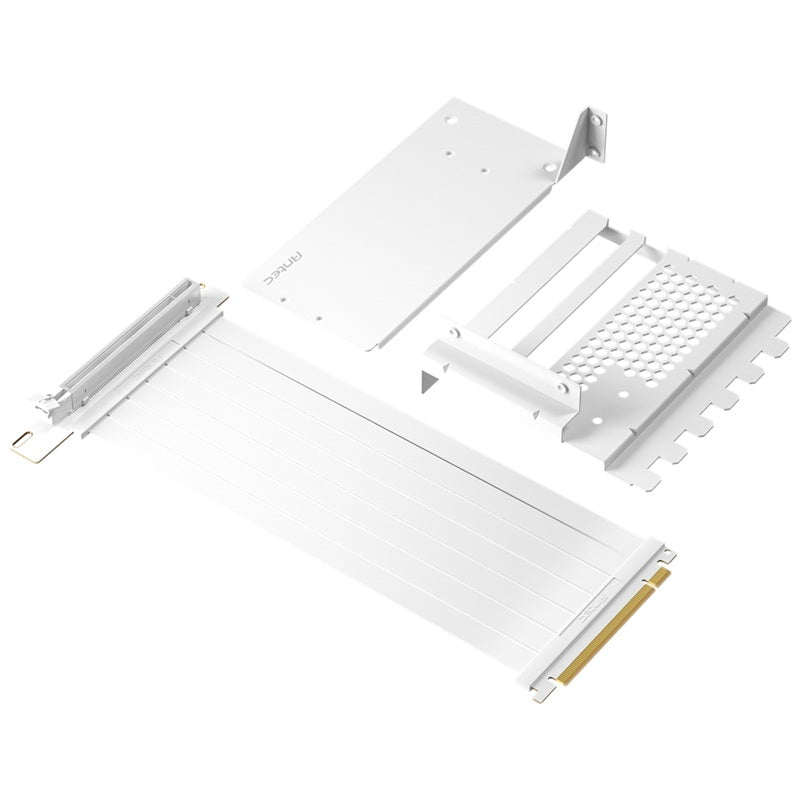 Antec AT-RCVB-BK200-PCIE5 RTX50 PCI-E 5.0 Riser Cable Vertical Bracket Kit - White, 200mm, 64GB/s, 32GT/s, supports RTX 5090/RX 9070 XT, 1Y warranty