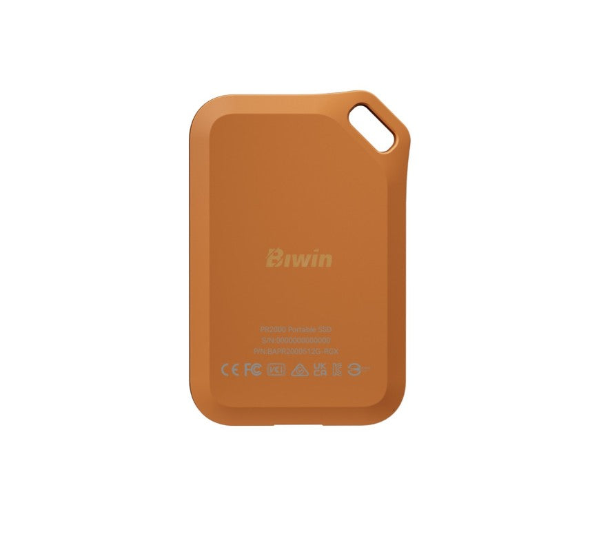 BIWIN BIW-PR2000-1TB Amber PR2000 Orange Portable SSD with IP67 R/W up to  2000mb/s / 1800mb/s BAPR20001TB-RGJ - 1TB