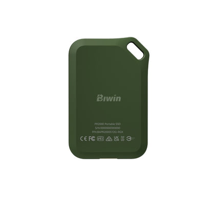 BIWIN BIW-PR2000-2TB Amber PR2000 Green Portable SSD with IP67 R/W up to  2000mb/s / 1800mb/s BAPR20002TB-RGL -2TB