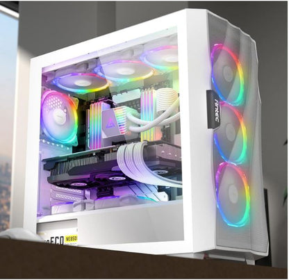 Antec Fusion 5x 120mm ARGB PWM HB white Fans + ARGB Controller, 57.93 CFM, AP 2.11, Noise Level 31.21. Woven Cable, PMW Daisy Chain design(LS)