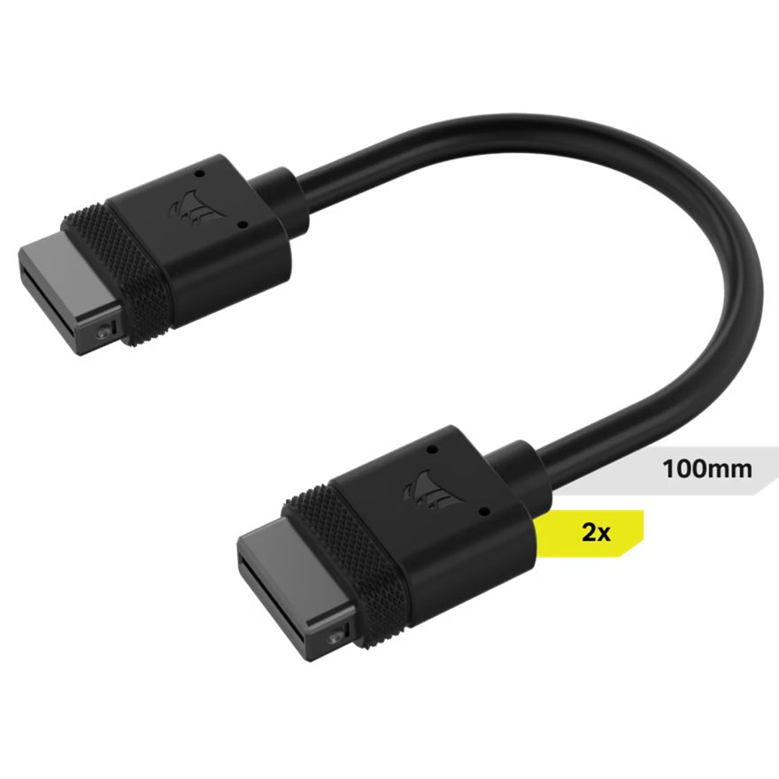 Corsair  iCUE LINK Cable - 2x 100mm, Dual Cable pack Black Stright connectors