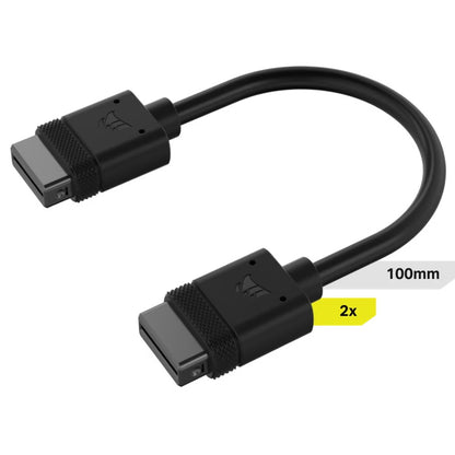 Corsair  iCUE LINK Cable - 2x 100mm, Dual Cable pack Black Stright connectors