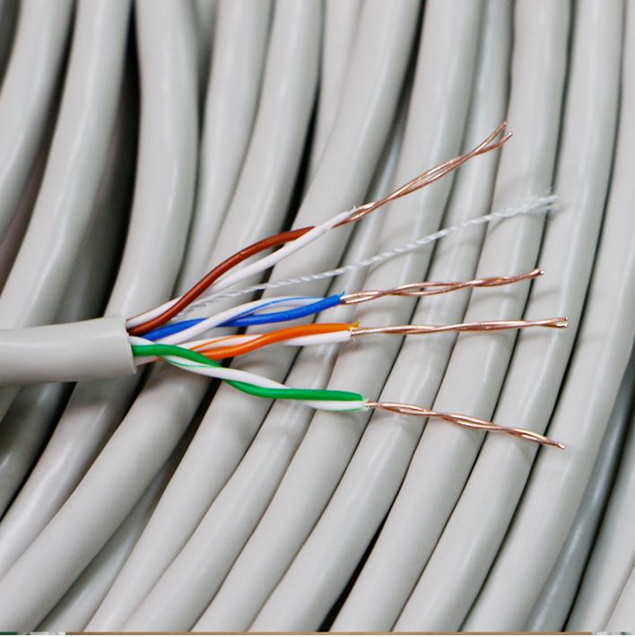 8Ware Cat5E Solid Copper Cable Roll 100m with Dispenser 24AWG 4 Pairs Blue