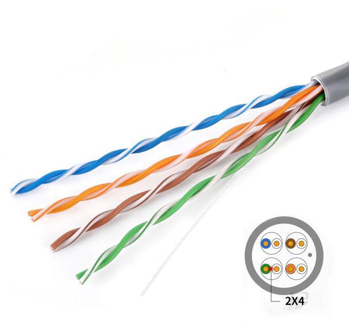 8Ware Cat5E Solid Copper Cable Roll 100m with Dispenser 24AWG 4 Pairs Blue