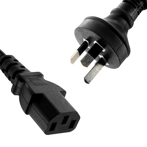 8Ware AU Power Cable 2m - Male Wall 240v PC to Female Power Socket 3pin to IEC 3