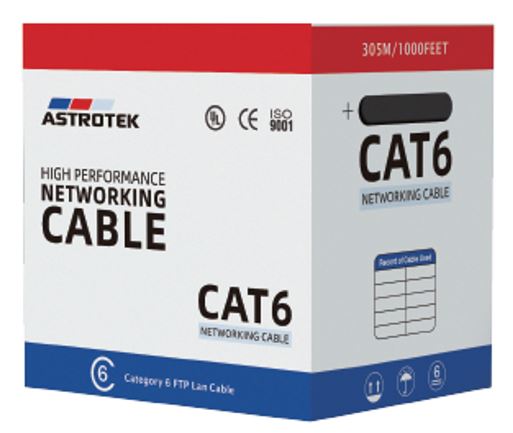 Astrotek CAT6 FTP Cable 305m Roll - Blue Full 0.55mm Copper Solid Wire Ethernet
