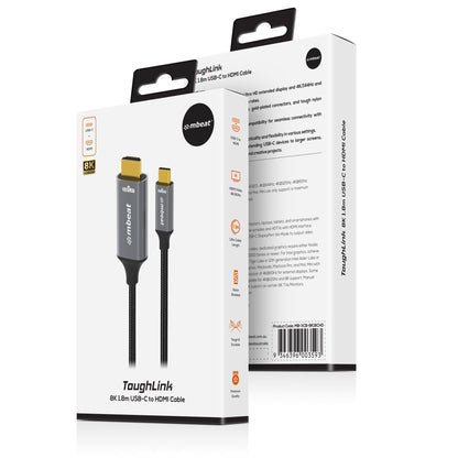 mbeat Tough Link 8K 1.8m USB-C to HDMI Cable  Host Interface: USB-C Output Inter