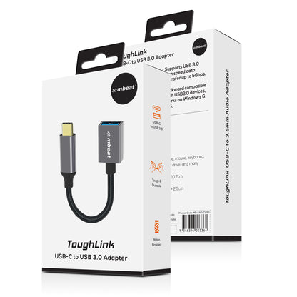 mbeat 'Tough Link' USB-C to USB 3.0 Adapter with Cable - Space Grey