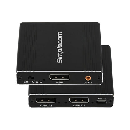Simplecom CM214 DisplayPort Splitter 1 IN 2 OUT MST Hub for Dual Extended Screen