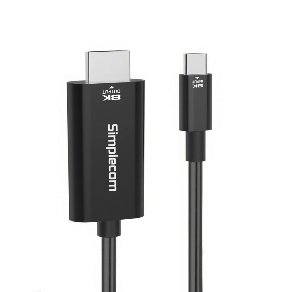Simplecom DA324 USB-C to HDMI 2.1 Cable 2M, 8K@60Hz, DP1.4 Alt, HDCP1.4/2.3, HDR10, DSC1.1/1.2a, Audio LPCM/AC3/DTS/DTS-HD/Dolby MAT