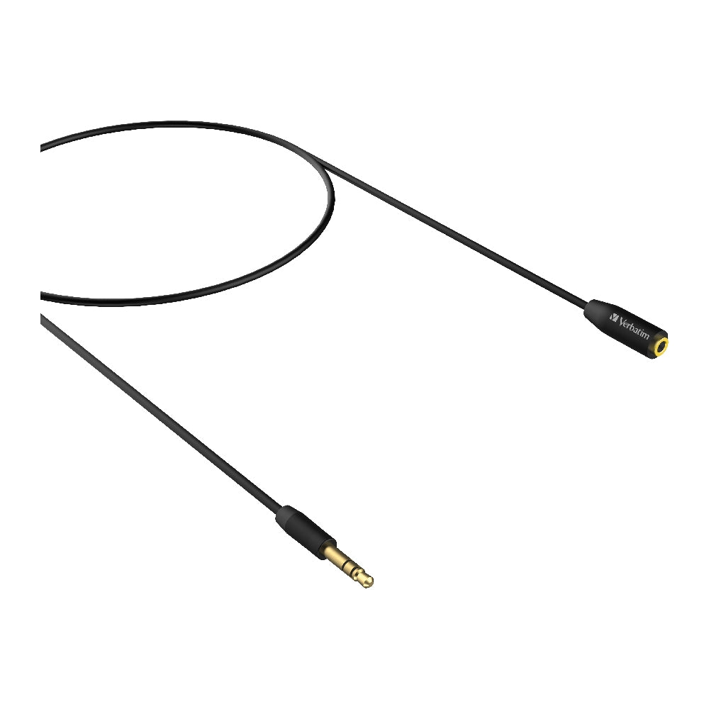 Verbatim 3.5mm 3 Meters - Premium Aux Audio Extension Cable 3m - Black
