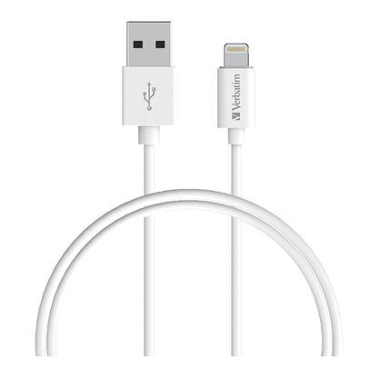 Verbatim Charge & Sync Lightning Cable 50cm - White--Lightning to USB A