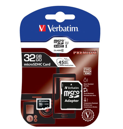 Verbatim 32GB MicroSD SDHC SDXC Class10 UHS-I Memory Card 45MB/s Read 10MB/s Wri