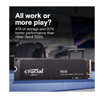 Crucial P310 4TB Gen4 2280 NVMe SSD 7100/6000 MB/s R/W 800TBW 1000K/1000K IOPS 1