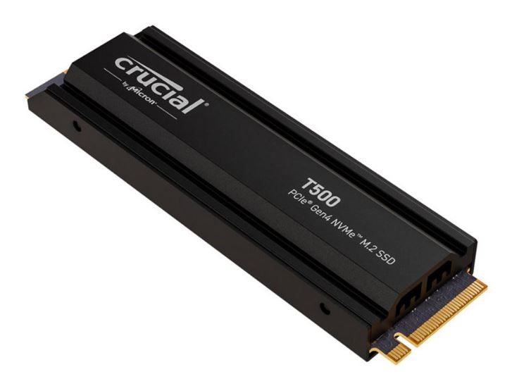 Crucial T500 4TB Gen4 NVMe SSD Heatsink - 7400/7000 MB/s R/W 2400TBW 1440K IOPs