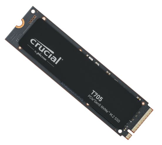 Crucial T705 1TB Gen5 NVMe SSD - 13600/10200 MB/s R/W 600TBW 1400K IOPs 1.5M hrs