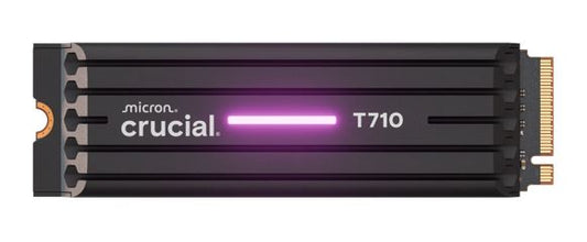Crucial T710 1TB PCIe Gen5 NVMe 2280 SSD w Heatsink - 14900/13700 MB/s R/W 600TBW 2.2M IOPs 1.5M hrs MTTF with DirectStorage for Intel & AMD 5yrs
