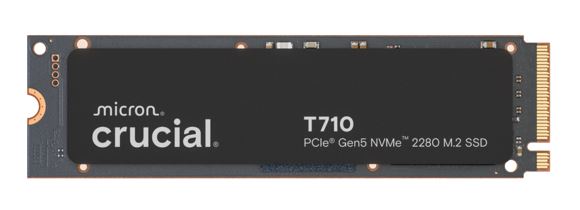 Crucial T710 2TB PCIe Gen5 NVMe 2280 SSD - 14500/13800 MB/s R/W 1200TBW 1500K IO