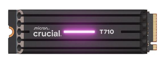 Crucial T710 2TB PCIe Gen5 NVMe 2280 SSD w Heatsink - 14500/13800 MB/s R/W 1200TBW 2.3M IOPs 1.5M hrs MTTF with DirectStorage for Intel & AMD 5yrs