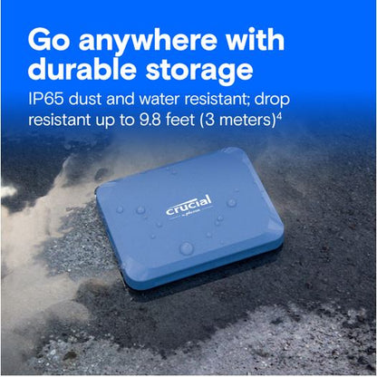 Crucial X10 1TB External Portable SSD ~2100MB/s USB-C Durable Rugged Shock Drop Water Dust Proof for PC MAC PS5 Xbox Android iPad Pro Linux
