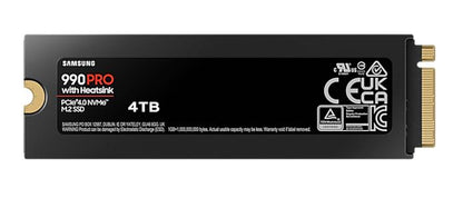 Samsung 990 Pro 4TB with Heatsink Gen4 NVMe SSD 7450MB/s 6900MB/s R/W 1600K/1550