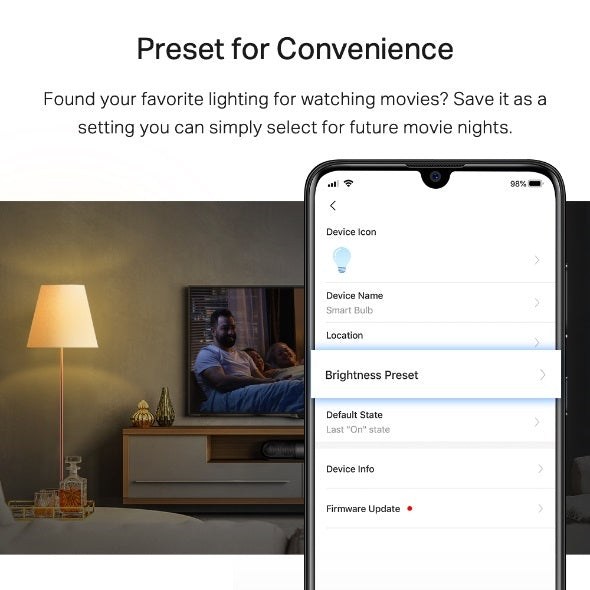 TP-Link Tapo L510B Smart Light Bulb Bayonet Fitting Dimmable, No Hub Required, Voice Control, Schedule & Timer 2700K 8.7W 2.4 GHz 802.11b/g/n