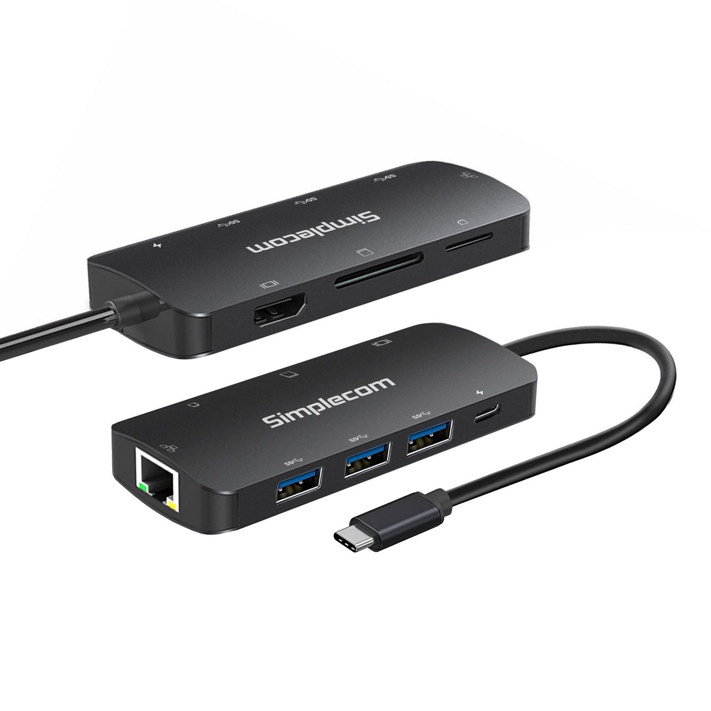 Simplecom CHT580 USB-C SuperSpeed 8-in-1 Multiport Hub Adapter HDMI 2.0 Docking