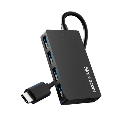 Simplecom CH352 USB-A to 4xPort SuperSpeed USB 3.2 Gen1, 5Gbps, plug & play, bus-powered, ABS, 76Ã—41Ã—11mm, 35g, 15cm cable, Win/macOS/Linux compatible