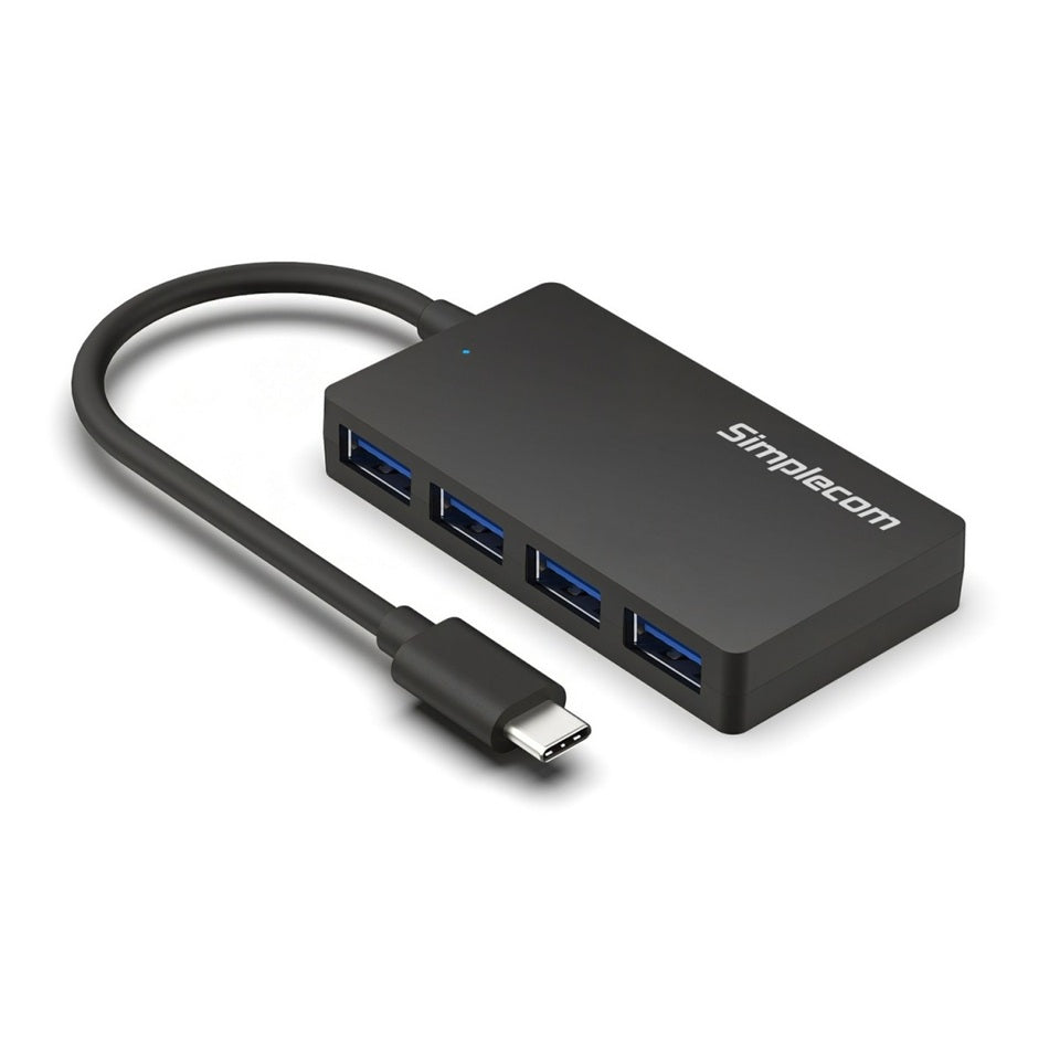 Simplecom CH352 USB-A to 4xPort SuperSpeed USB 3.2 Gen1, 5Gbps, plug & play, bus-powered, ABS, 76Ã—41Ã—11mm, 35g, 15cm cable, Win/macOS/Linux compatible