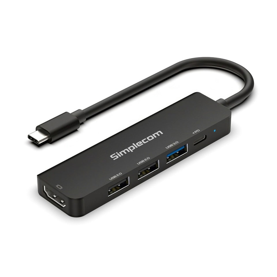 Simplecom CHT550 USB-C 5-in-1 Multiport Docking Station with USB Hub PD HDMI 2.0 4K@60Hz