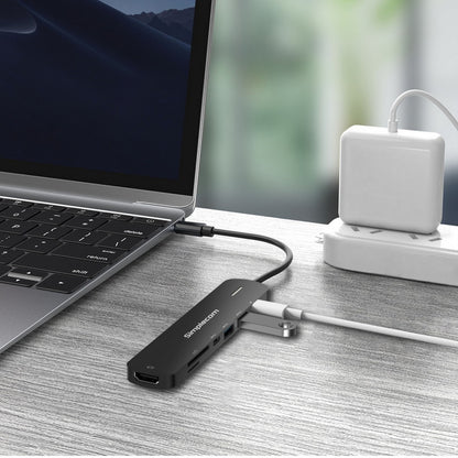 Simplecom CHT570 USB-C SuperSpeed 7-in-1 Multiport Hub Adapter HDMI 2.0 Docking
