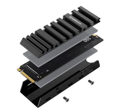 Simplecom SA110 M.2 SSD Aluminum Heatsink with Thermal Silicone Pads for PC and