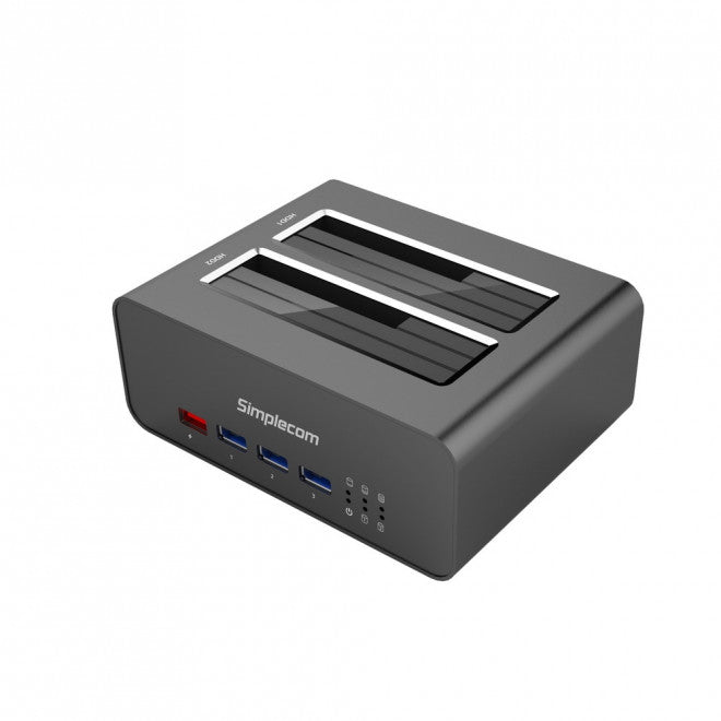 Simplecom SD352 USB 3.0 to Dual SATA Aluminium Docking Station with 3-Port Hub a