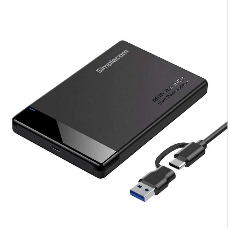Simplecom SE109 Tool-free 2.5' SATA HDD SSD to USB-C Enclosure USB 3.2 Gen 1 Com