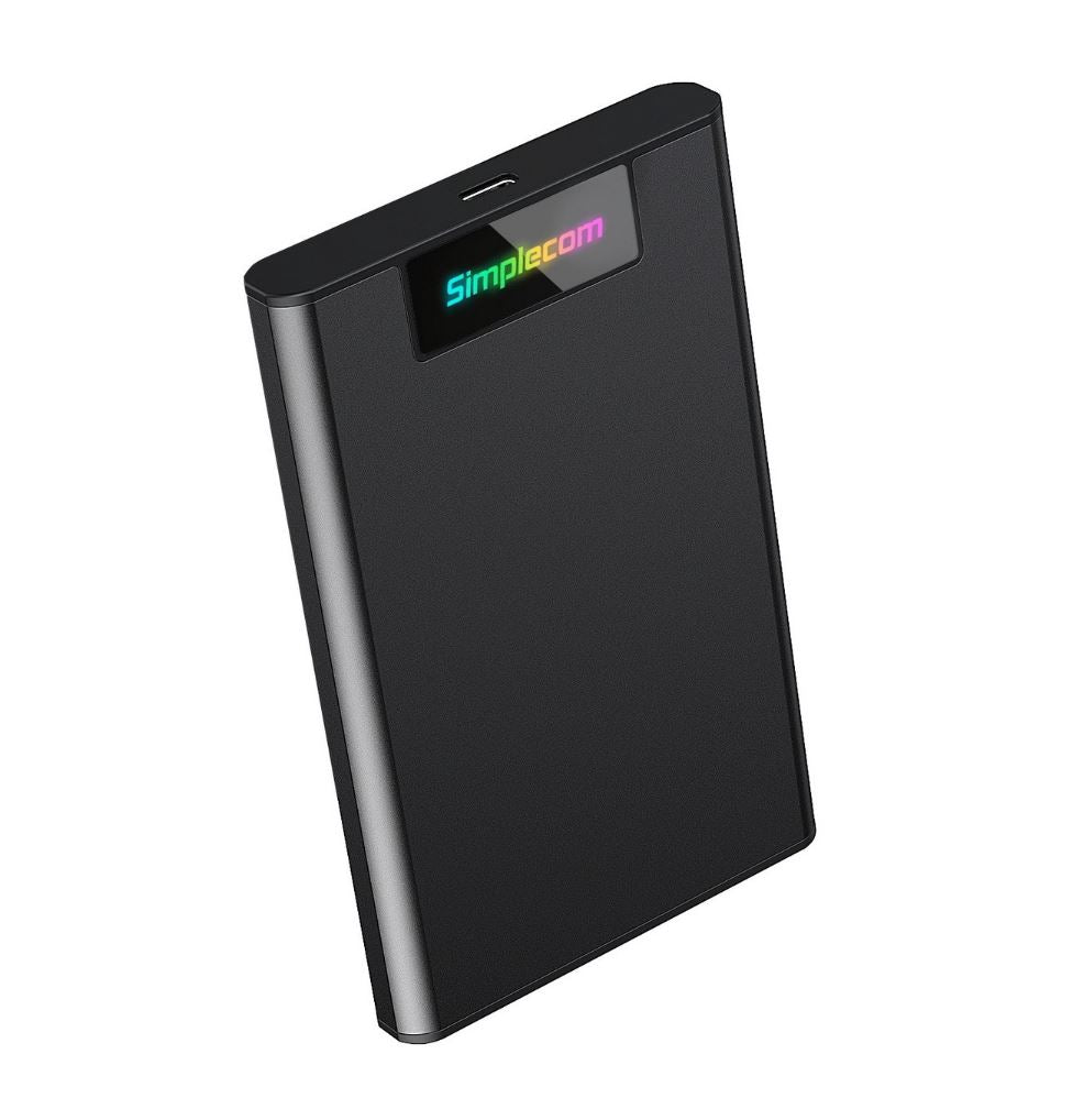 Simplecom SE239 Tool-free 2.5' SATA HDD SSD to USB-C Enclosure with RGB Lights U