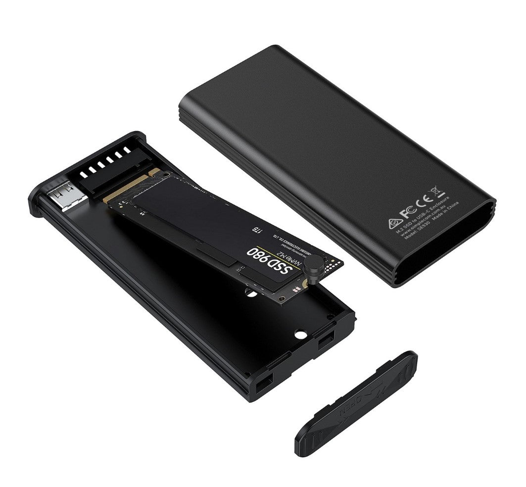 Simplecom SE530 NVMe / SATA M.2 SSD to USB-C Enclosure with SMART LED Screen USB