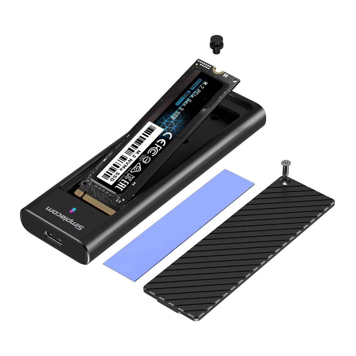 Simplecom SE538 M.2 SSD to USB 3.2 Gen 2x2 USB-C Enclosure 20Gbps NVMe SATA Dual