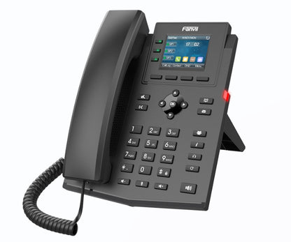 Fanvil X303W Enterprise IP Phone, 2.4-inch Color Screen, 4 SIP Lines, 6-party conferencing, HD audio, Built-in 2.4GHz & 5GHz Wi-Fi, External PS