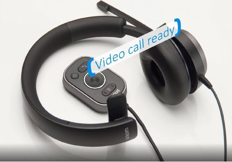 SNOM A330M Over-Ear USB-A Mono Headset, Passive Noise Cancellation, Black, USB/RJ9/3.5 Jack Cable with 0 Control, Soft PU Leather