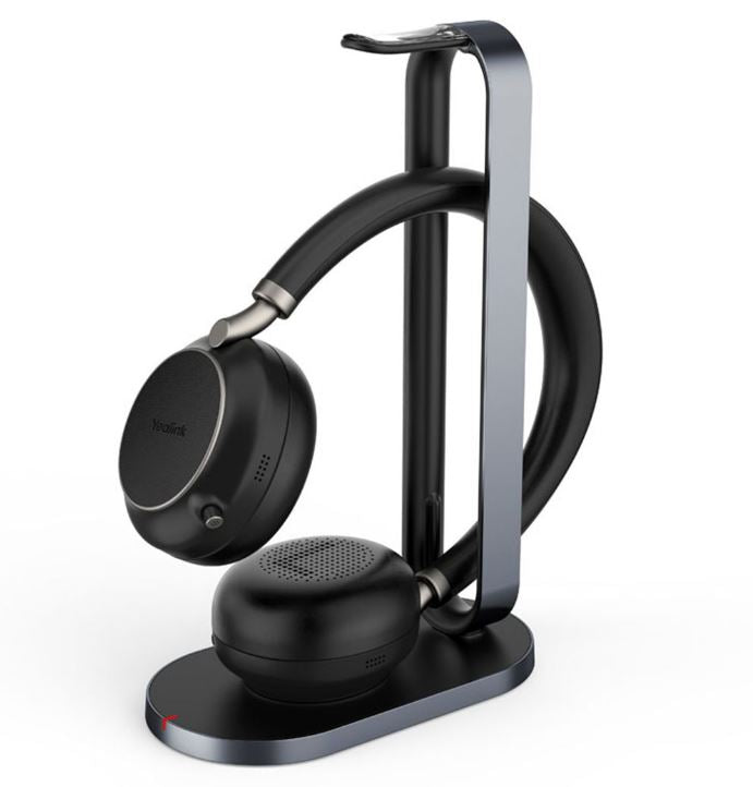 Yealink BH76 Bluetooth Stereo Headset with Charging Stand, UC, USB-A, Microsoft Teams & UC Certified, ANC, Retractable 5 Microphone, 35 Hours EOS
