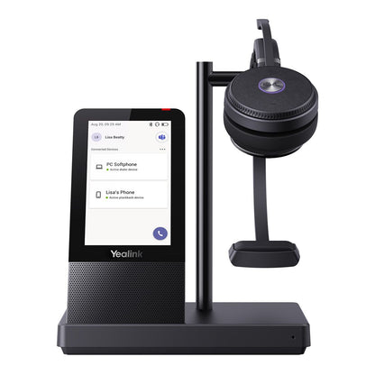 Yealink WH66 Mono Teams DECT Wireless Headset, UC Workstation, HD Voice, 2-Mic Noise Cancellation&330° Adjustable, Leather Ear Cushions, Zoom