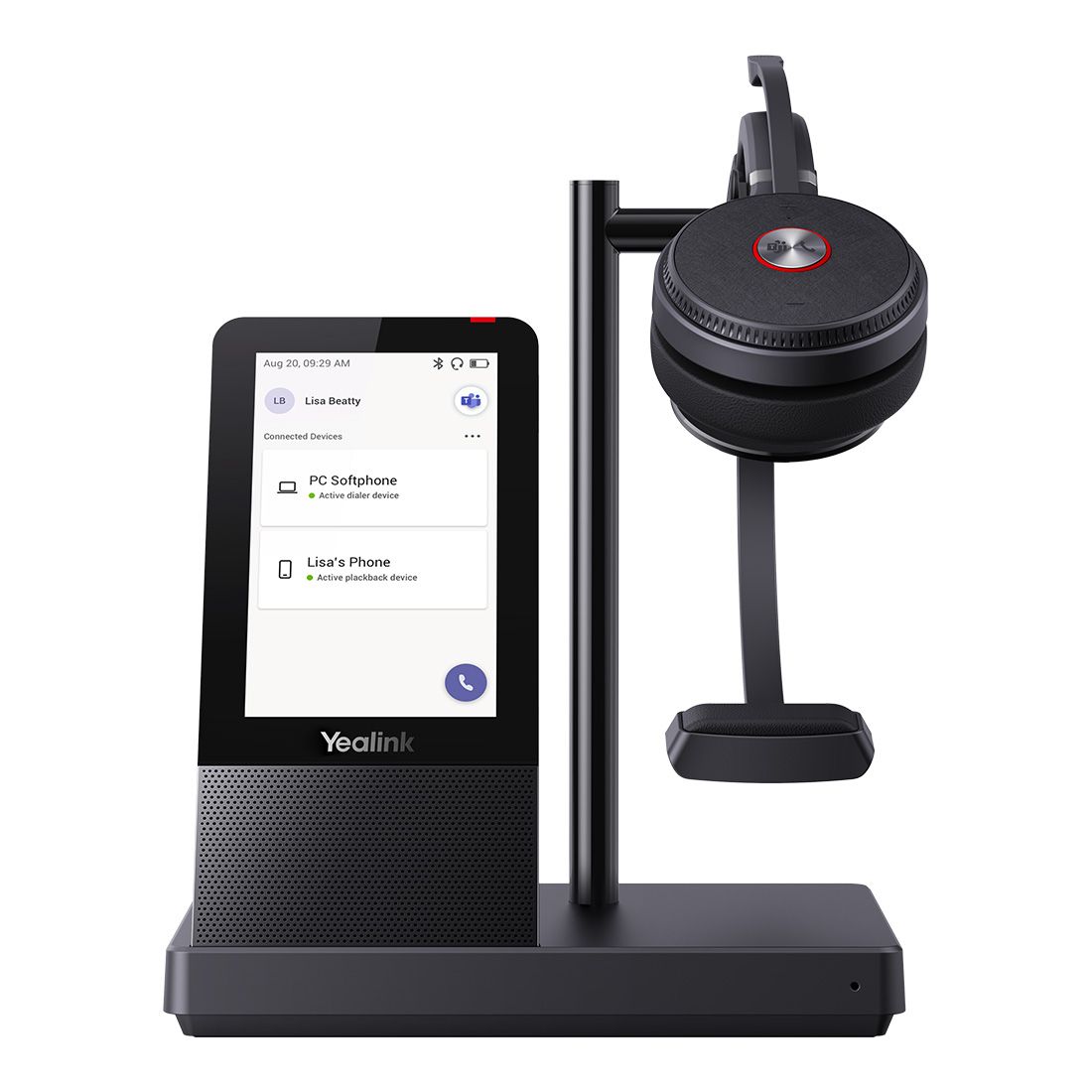 Yealink WH66 Mono Teams DECT Wireless Headset, UC Workstation, HD Voice, 2-Mic Noise Cancellation&330° Adjustable, Leather Ear Cushions, Zoom