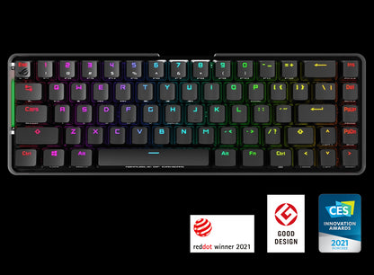 ASUS M601 ROG FALCHION NX Red Switch Compact 65% Wireless Mechanical Gaming Keyboard, 68 Keys, Interactive Touch panel, 450 Hours, ROG NX Switches, RG