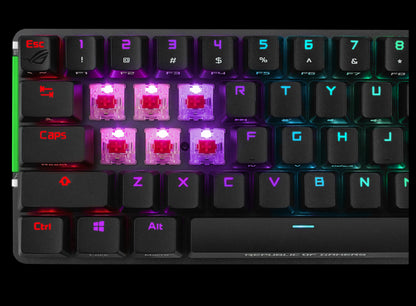ASUS M601 ROG FALCHION NX Red Switch Compact 65% Wireless Mechanical Gaming Keyboard, 68 Keys, Interactive Touch panel, 450 Hours, ROG NX Switches, RG