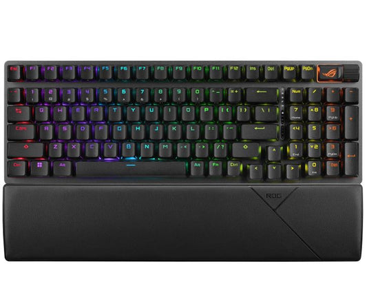 ASUS ROG STRIX SCOPE II 96 WL Snow Switch NX Wireless Gaming Mechanical Keyboard, Tri-mode Connection, Streamer hotkeys, Multifunction controls