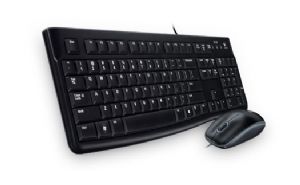 Logitech MK120 Keyboard & Mouse Combo Quiet typing and Spill resistant High-defi